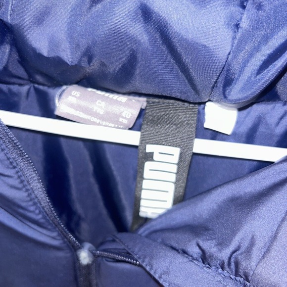 Puma Blue Puffer Jacket Mens 2XL‎ XXL Full Zip Hooded - Picture 3 of 8